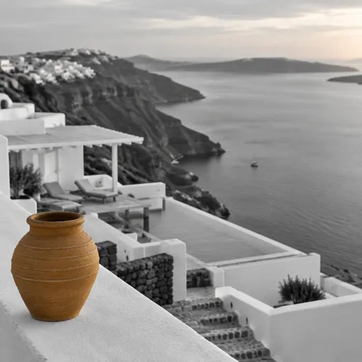 Volcano blue Fira: elevated stays and caldera sea views in Santorini